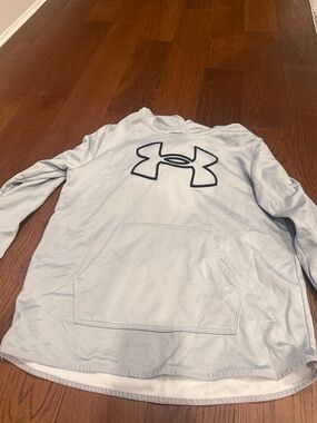 Under Armour Light Gray Pullover Hoodie with Dark Logo